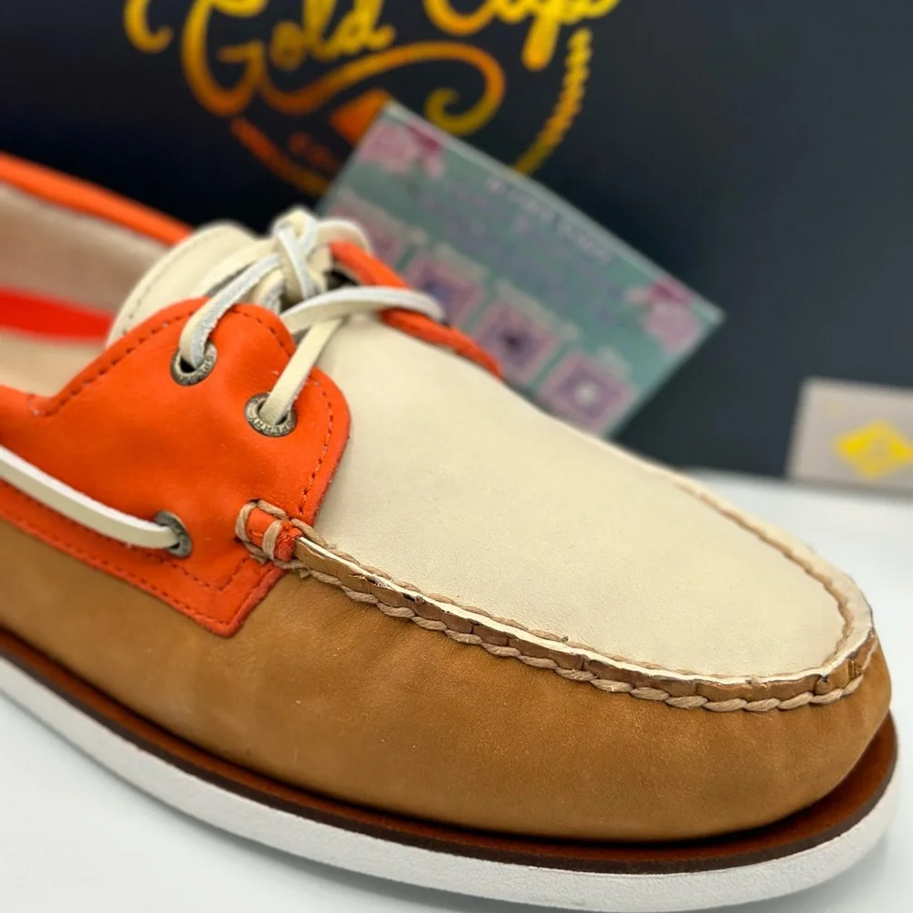 SPERRY GOLD CUP AUTHENTIC TRI‎ TONE BOAT SHOE 2 EYE (10.5)
